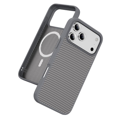 For iPhone 17 Pro Max Carbon Fiber Texture Skin-feel MagSafe Phone Case(Grey) - iPhone 17 Pro Max Cases by buy2fix | Online Shopping UK | buy2fix
