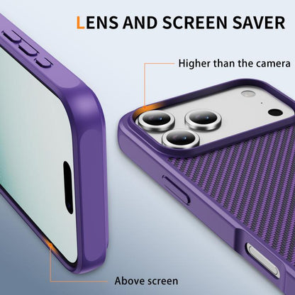 For iPhone 17 Pro Max Carbon Fiber Texture Skin-feel MagSafe Phone Case(Purple) - iPhone 17 Pro Max Cases by buy2fix | Online Shopping UK | buy2fix