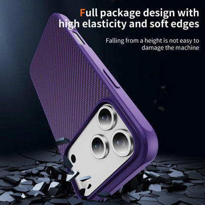 For iPhone 17 Pro Max Carbon Fiber Texture Skin-feel MagSafe Phone Case(Purple) - iPhone 17 Pro Max Cases by buy2fix | Online Shopping UK | buy2fix