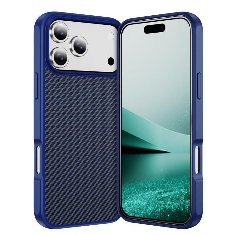 For iPhone 17 Pro Carbon Fiber Texture Skin-feel MagSafe Phone Case(Blue) - iPhone 17 Pro Cases by buy2fix | Online Shopping UK | buy2fix