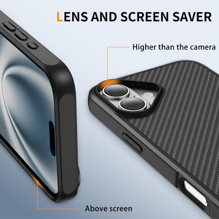 For iPhone 17 Carbon Fiber Texture Skin-feel MagSafe Phone Case(Black) - iPhone 17 Cases by buy2fix | Online Shopping UK | buy2fix