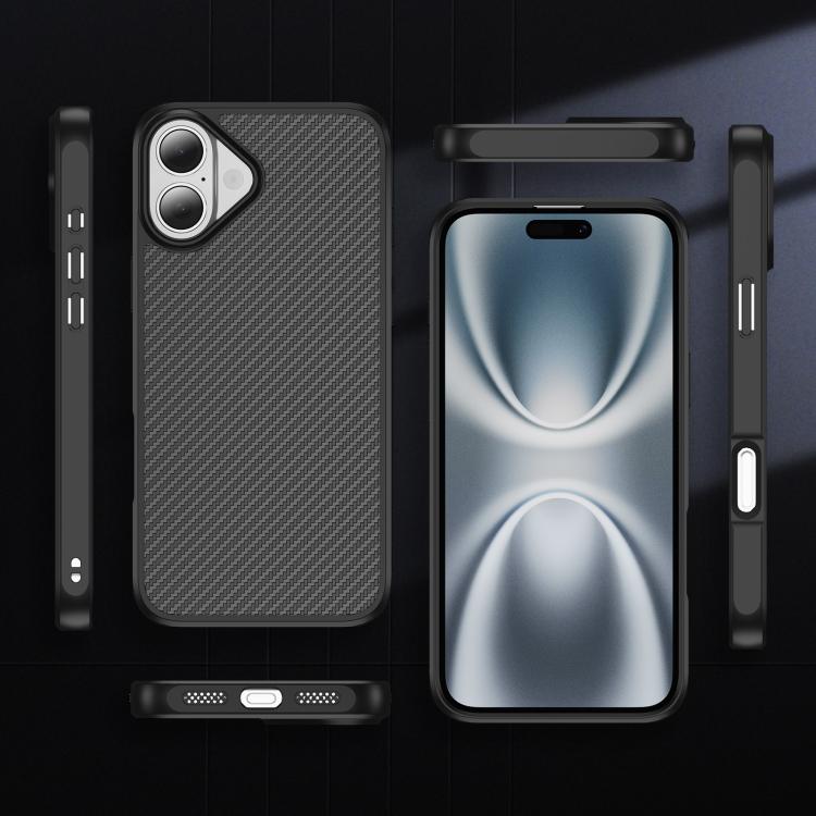 For iPhone 17 Carbon Fiber Texture Skin-feel MagSafe Phone Case(Black) - iPhone 17 Cases by buy2fix | Online Shopping UK | buy2fix