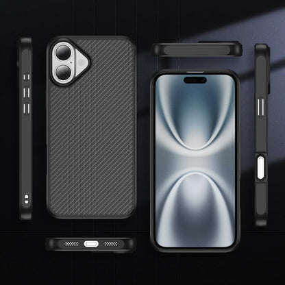 For iPhone 17 Carbon Fiber Texture Skin-feel MagSafe Phone Case(Black) - iPhone 17 Cases by buy2fix | Online Shopping UK | buy2fix