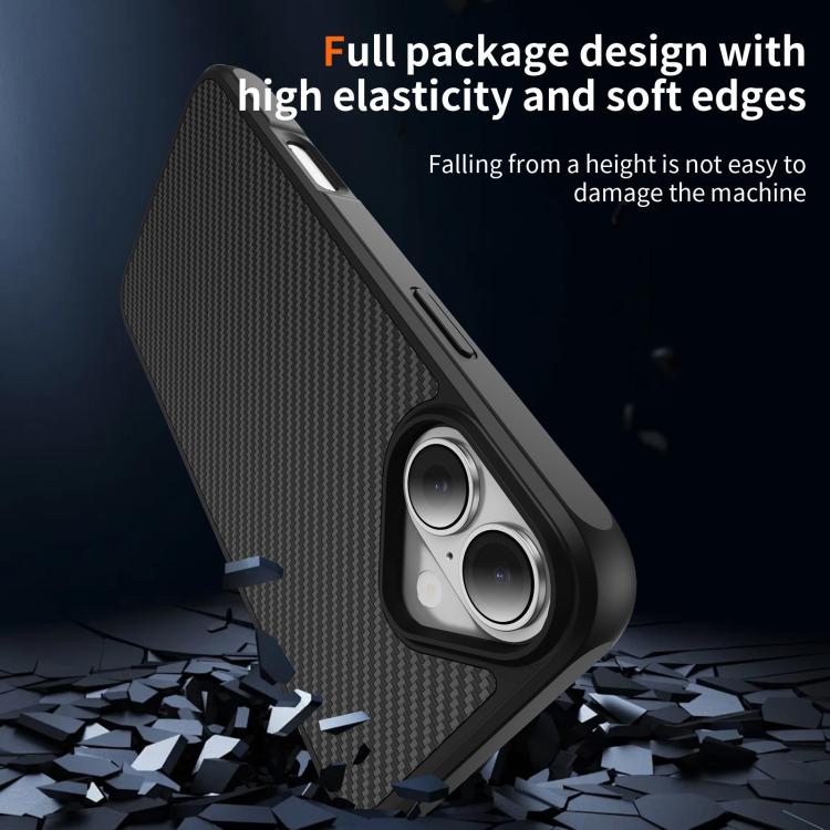 For iPhone 17 Carbon Fiber Texture Skin-feel MagSafe Phone Case(Black) - iPhone 17 Cases by buy2fix | Online Shopping UK | buy2fix