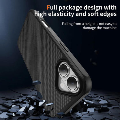 For iPhone 17 Carbon Fiber Texture Skin-feel MagSafe Phone Case(Black) - iPhone 17 Cases by buy2fix | Online Shopping UK | buy2fix