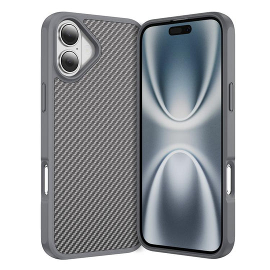 For iPhone 17 Carbon Fiber Texture Skin-feel MagSafe Phone Case(Grey)