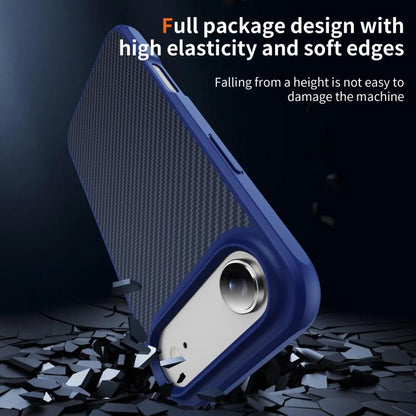For iPhone Air Carbon Fiber Texture Skin-feel MagSafe Phone Case(Blue) - iPhone Air Cases by buy2fix | Online Shopping UK | buy2fix
