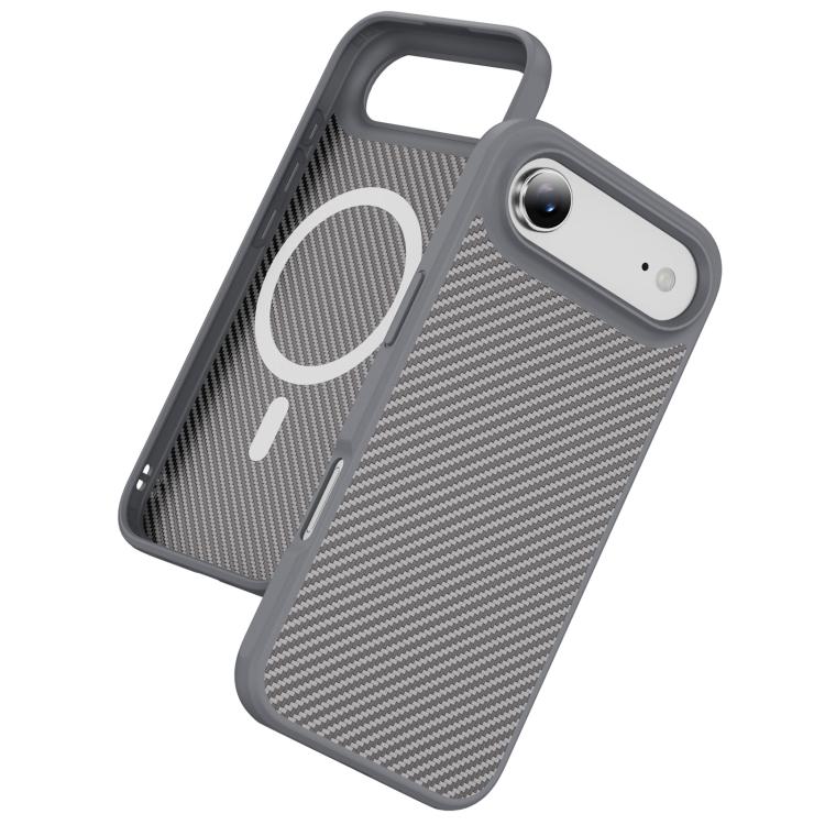 For iPhone Air Carbon Fiber Texture Skin-feel MagSafe Phone Case(Grey) - iPhone Air Cases by buy2fix | Online Shopping UK | buy2fix