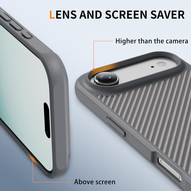 For iPhone Air Carbon Fiber Texture Skin-feel MagSafe Phone Case(Grey) - iPhone Air Cases by buy2fix | Online Shopping UK | buy2fix