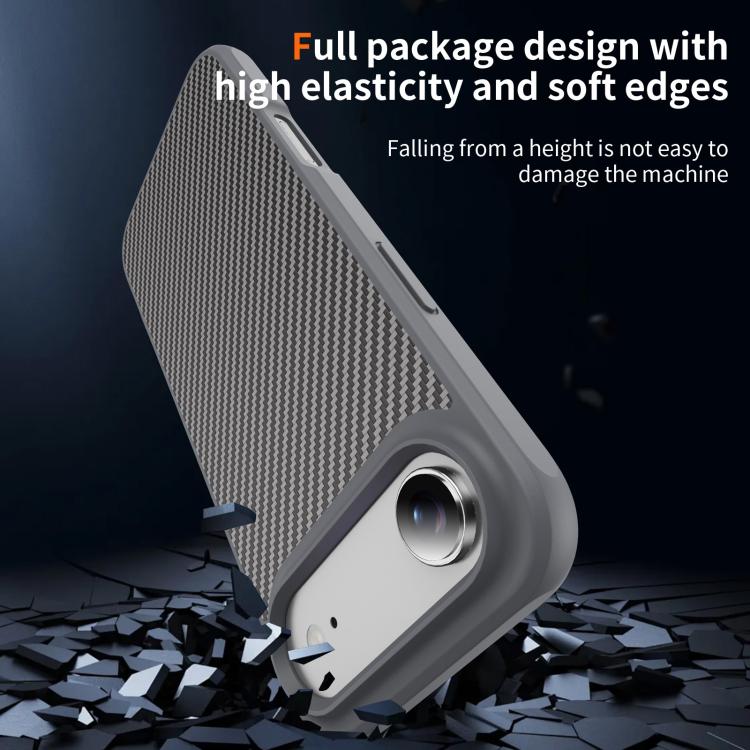 For iPhone Air Carbon Fiber Texture Skin-feel MagSafe Phone Case(Grey) - iPhone Air Cases by buy2fix | Online Shopping UK | buy2fix