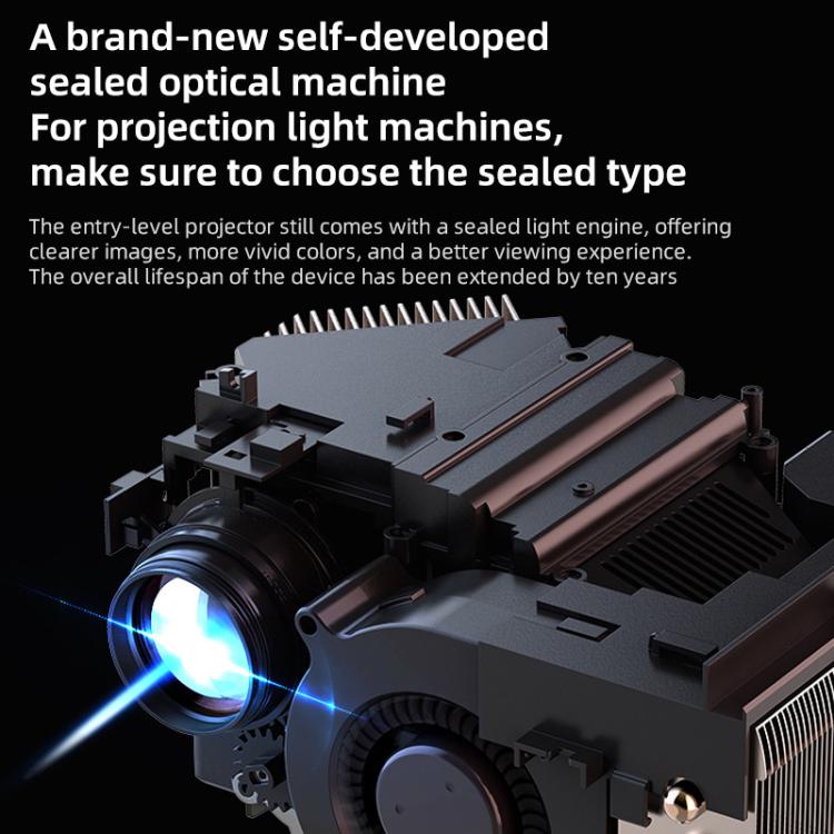 Cheerlux E1C Whale OS Version 1920x1080P 250ANSI Smart Projector, US Plug(Tarnish) - Mini Projector by Cheerlux | Online Shopping UK | buy2fix