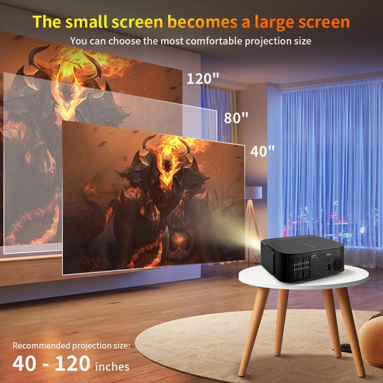 Cheerlux E2C Whale OS Version 1920x1080P 300ANSI Smart Projector, EU Plug(Black) - Mini Projector by Cheerlux | Online Shopping UK | buy2fix