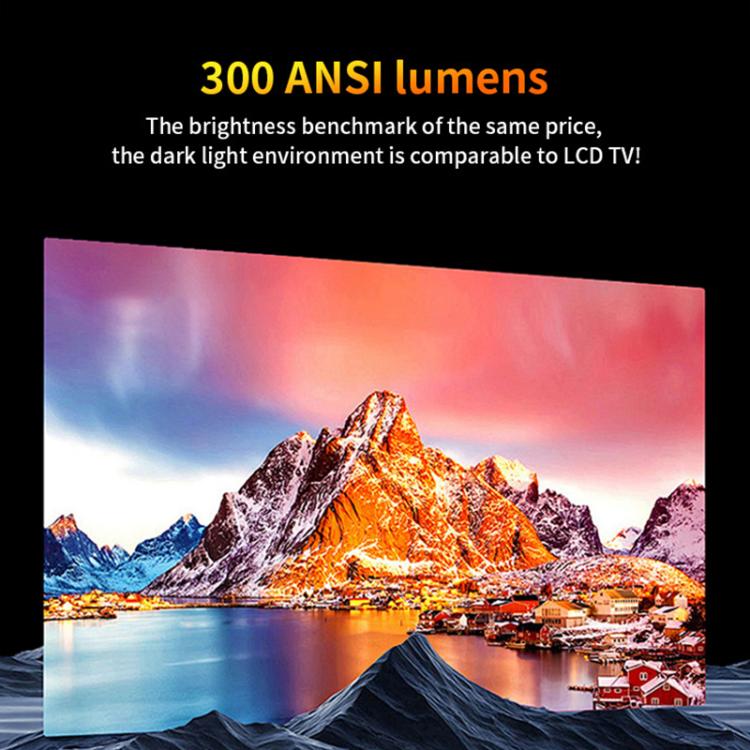 Cheerlux E2C Whale OS Version 1920x1080P 300ANSI Smart Projector, US Plug(Black) - Mini Projector by Cheerlux | Online Shopping UK | buy2fix