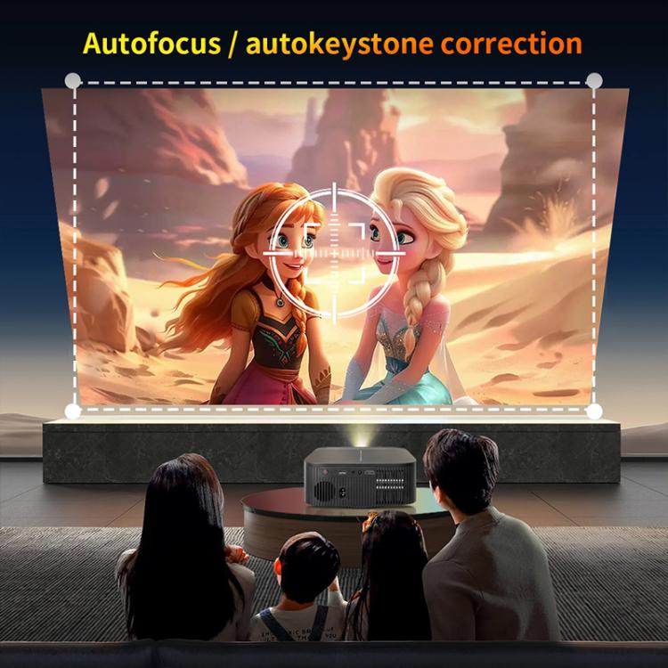 Cheerlux E2C Same Screen Version 1920x1080P 300ANSI Smart Projector, UK Plug(Black) - Mini Projector by Cheerlux | Online Shopping UK | buy2fix
