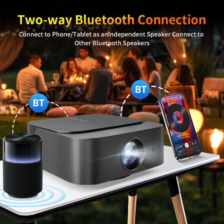 Cheerlux E2C Same Screen Version 1920x1080P 300ANSI Smart Projector, US Plug(Black) - Mini Projector by Cheerlux | Online Shopping UK | buy2fix