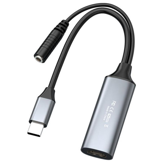 U2 4K 30Hz HDMI to Type-C HD Video Capture Card with Microphone Mixer