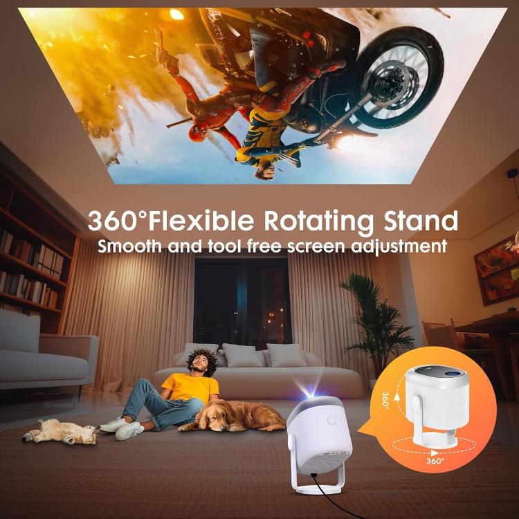 Cheerlux H1 Same Screen Version 1280x720P 180ANSI Smart Projector, AU Plug, with Gimbal(White) - Mini Projector by Cheerlux | Online Shopping UK | buy2fix