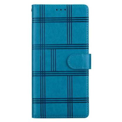 For iPhone Air Embossed Checkered Leather Phone Case(Blue) - iPhone Air Cases by buy2fix | Online Shopping UK | buy2fix