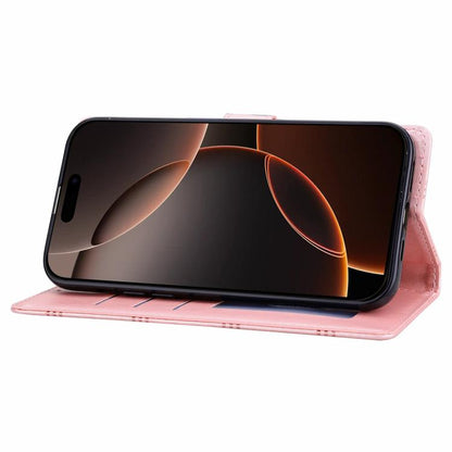 For iPhone Air Embossed Checkered Leather Phone Case(Pink) - iPhone Air Cases by buy2fix | Online Shopping UK | buy2fix