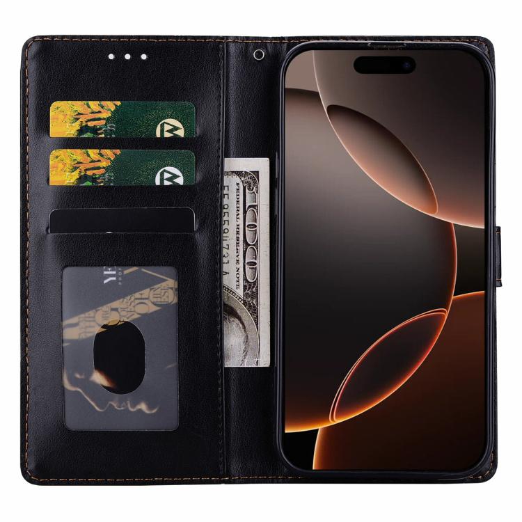 For iPhone Air Embossed Checkered Leather Phone Case(Black) - iPhone Air Cases by buy2fix | Online Shopping UK | buy2fix