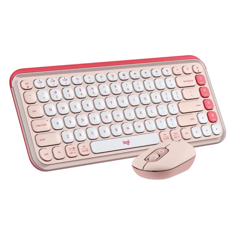 Logitech POP ICON COMBO Wireless Bluetooth Keyboard and Mouse Set(Pink) - Wireless Keyboard by Logitech | Online Shopping UK | buy2fix