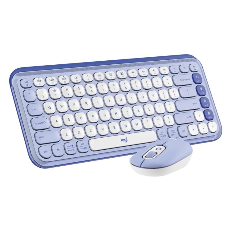 Logitech POP ICON COMBO Wireless Bluetooth Keyboard and Mouse Set(Purple) - Wireless Keyboard by Logitech | Online Shopping UK | buy2fix