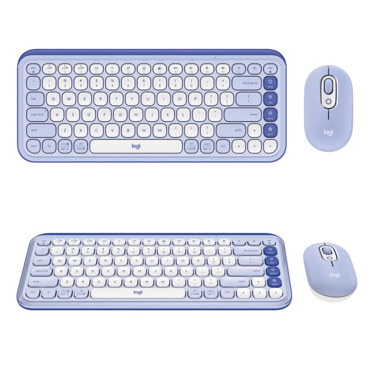 Logitech POP ICON COMBO Wireless Bluetooth Keyboard and Mouse Set(Purple) - Wireless Keyboard by Logitech | Online Shopping UK | buy2fix