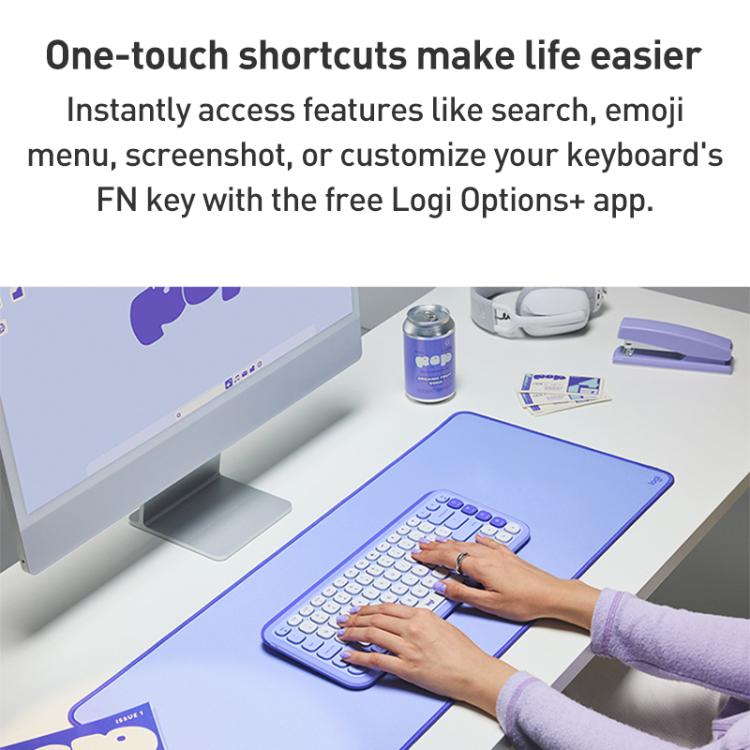 Logitech POP ICON COMBO Wireless Bluetooth Keyboard and Mouse Set(Purple) - Wireless Keyboard by Logitech | Online Shopping UK | buy2fix