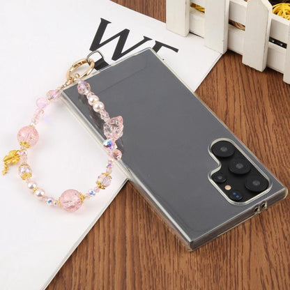 Flower Ice Bead Chain Phone Anti-lost Short Lanyard(Pink) - Lanyards & Wrist Straps by buy2fix | Online Shopping UK | buy2fix