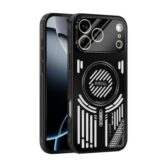 For iPhone 17 Pro Max/18 Pro Max ABEEL Ice Fox Series Magsafe Heat Sink Cooling Phone Case(Black)