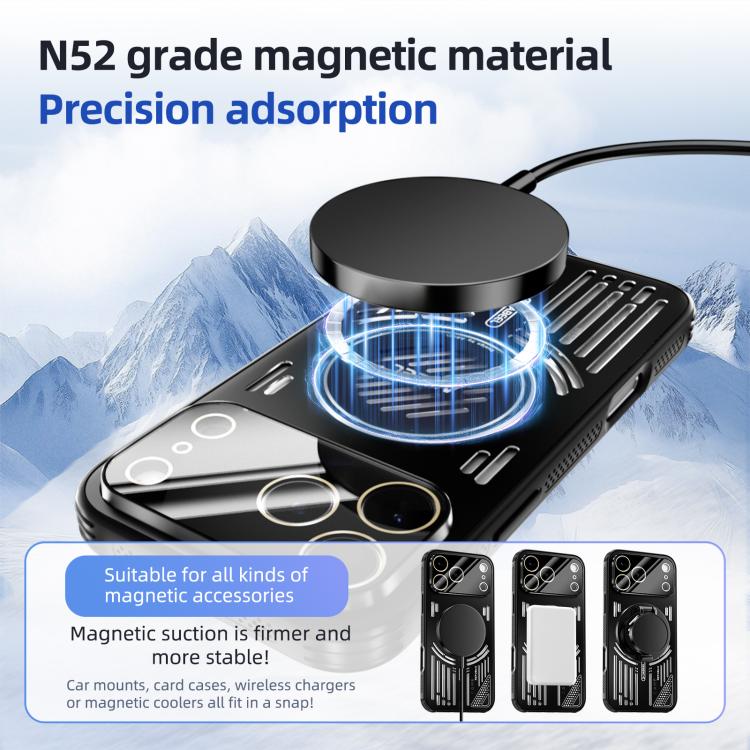 For iPhone 17 Pro Max ABEEL Ice Fox Series Magsafe Heat Sink Cooling Phone Case(Black) - iPhone 17 Pro Max Cases by buy2fix | Online Shopping UK | buy2fix