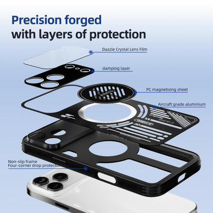 For iPhone 17 ABEEL Ice Fox Series Magsafe Heat Sink Cooling Phone Case(Blue) - iPhone 17 Cases by buy2fix | Online Shopping UK | buy2fix