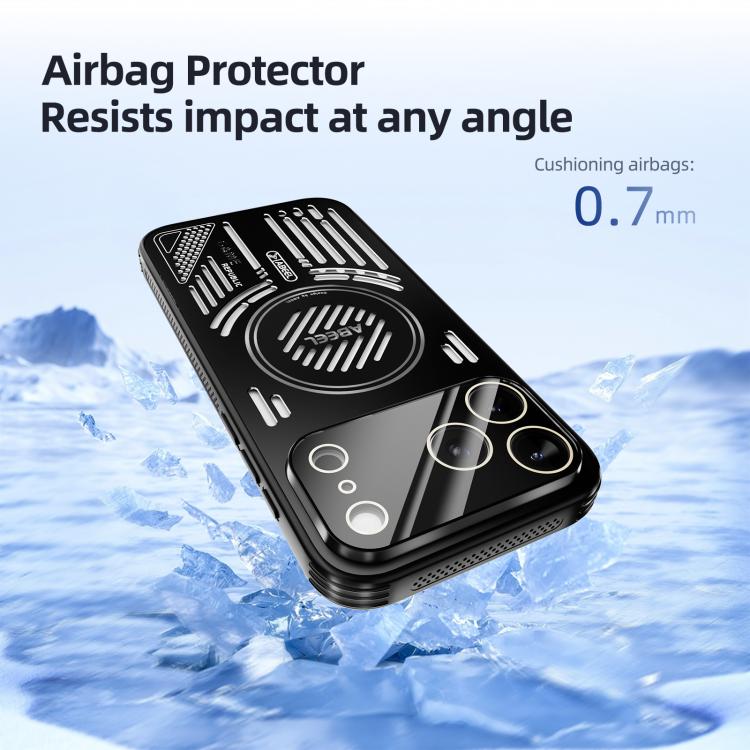 For iPhone 17 ABEEL Ice Fox Series Magsafe Heat Sink Cooling Phone Case(Blue) - iPhone 17 Cases by buy2fix | Online Shopping UK | buy2fix