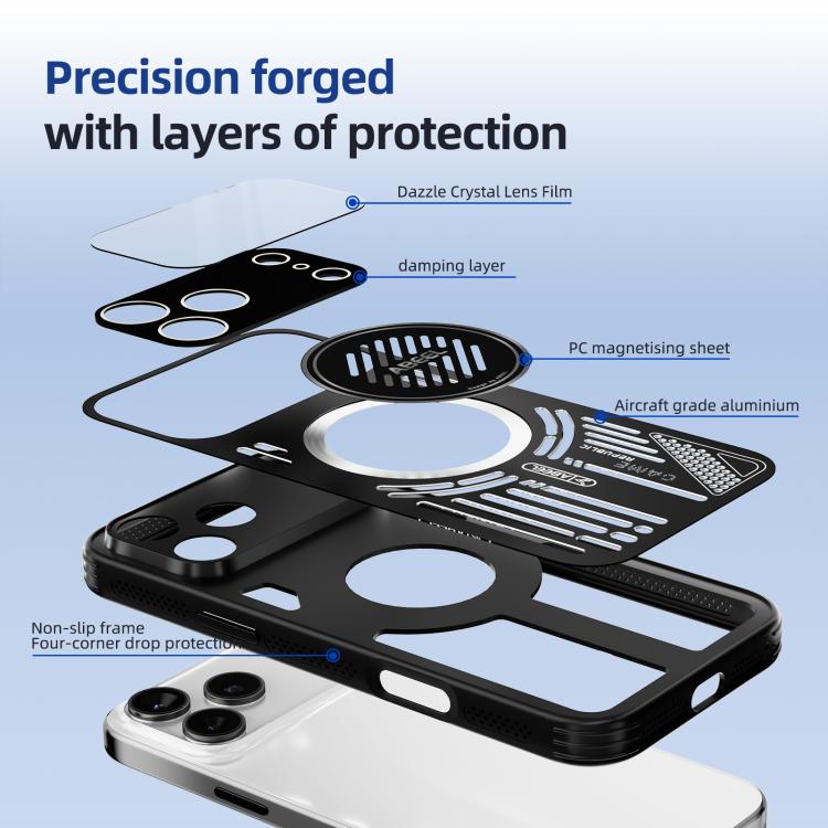 For iPhone 17 ABEEL Ice Fox Series Magsafe Heat Sink Cooling Phone Case(Titanium Gray) - iPhone 17 Cases by buy2fix | Online Shopping UK | buy2fix