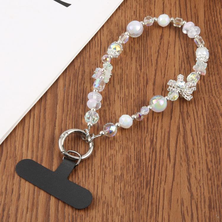 Starry Sky Bead Chain Phone Anti-lost Short Lanyard(White) - Lanyards & Wrist Straps by buy2fix | Online Shopping UK | buy2fix