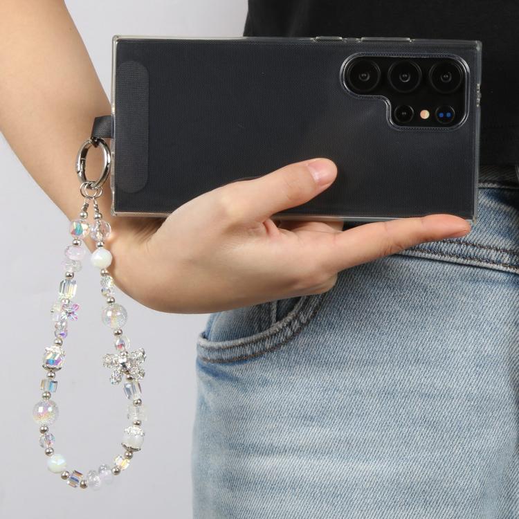 Starry Sky Bead Chain Phone Anti-lost Short Lanyard(White) - Lanyards & Wrist Straps by buy2fix | Online Shopping UK | buy2fix