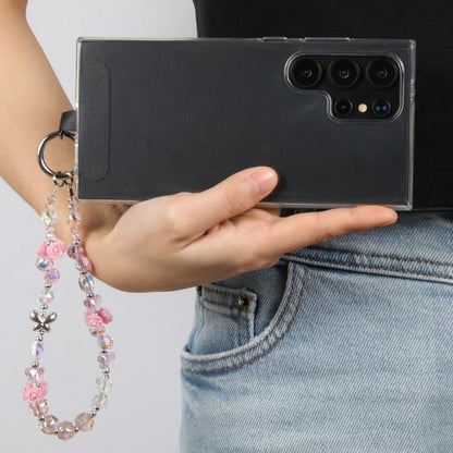 Rose Bead Chain Phone Anti-lost Short Lanyard(Blue Pink) - Lanyards & Wrist Straps by buy2fix | Online Shopping UK | buy2fix