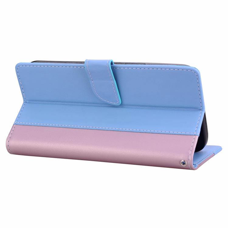 For iPhone Air Embossed Two-Color Leather Phone Case(Pink Blue) - iPhone Air Cases by buy2fix | Online Shopping UK | buy2fix