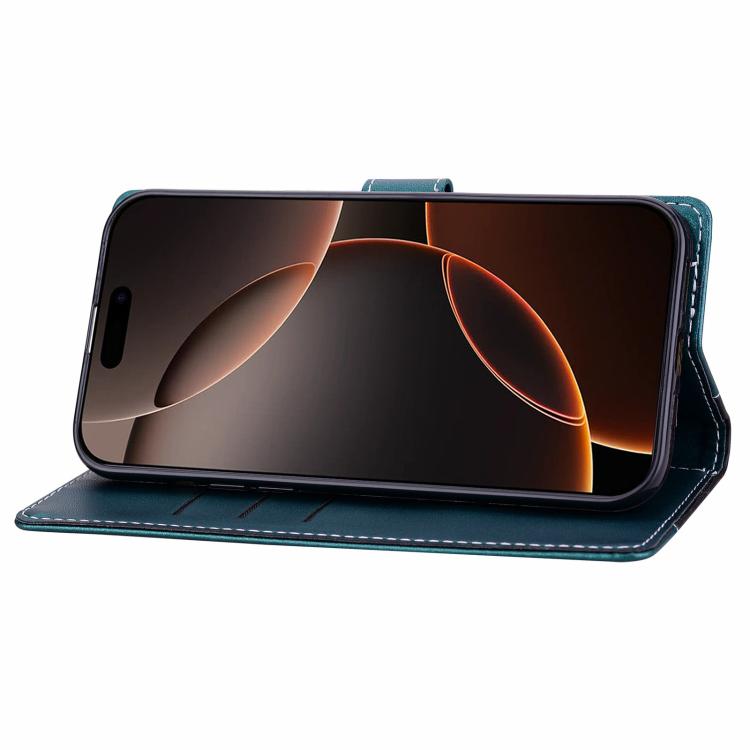 For iPhone Air Embossed Two-Color Leather Phone Case(Black Green) - iPhone Air Cases by buy2fix | Online Shopping UK | buy2fix