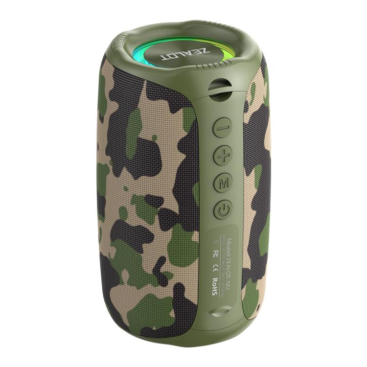 Zealot M2 8W Portable Outdoor RGB Bluetooth Speaker, without Microphone(Camouflage) - Desktop Speaker by ZEALOT | Online Shopping UK | buy2fix