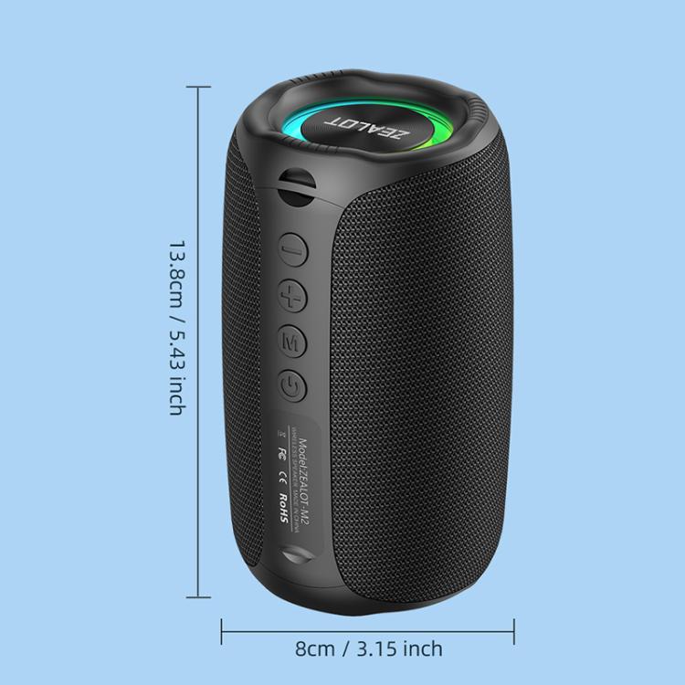Zealot M2 8W Portable Outdoor RGB Bluetooth Speaker, without Microphone(Blue) - Desktop Speaker by ZEALOT | Online Shopping UK | buy2fix