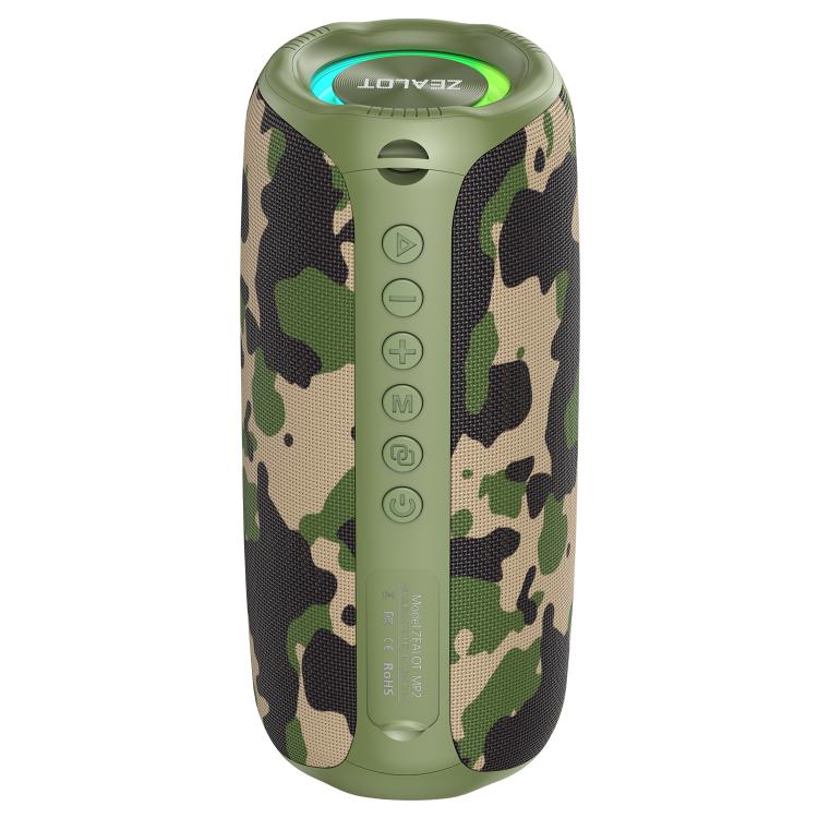 Zealot MP2 20W Portable Outdoor RGB Bluetooth Speaker(Camouflage) - Desktop Speaker by ZEALOT | Online Shopping UK | buy2fix