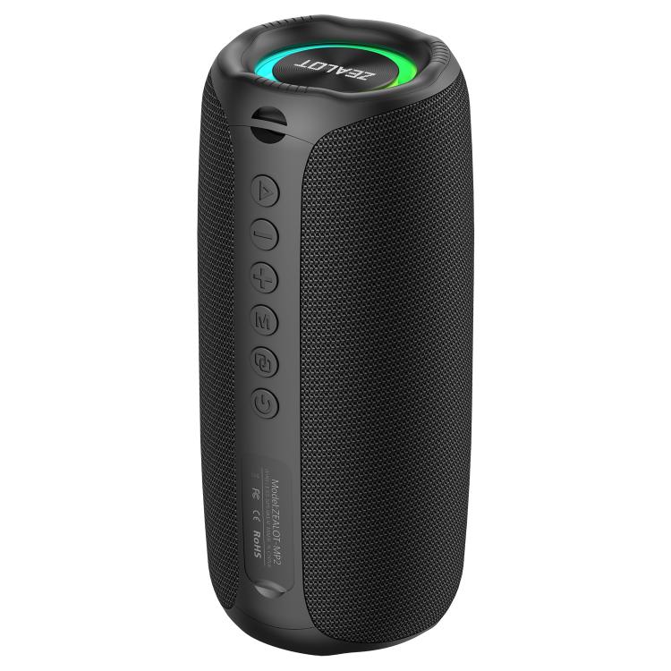 Zealot MP2 20W Portable Outdoor RGB Bluetooth Speaker(Black) - Desktop Speaker by ZEALOT | Online Shopping UK | buy2fix