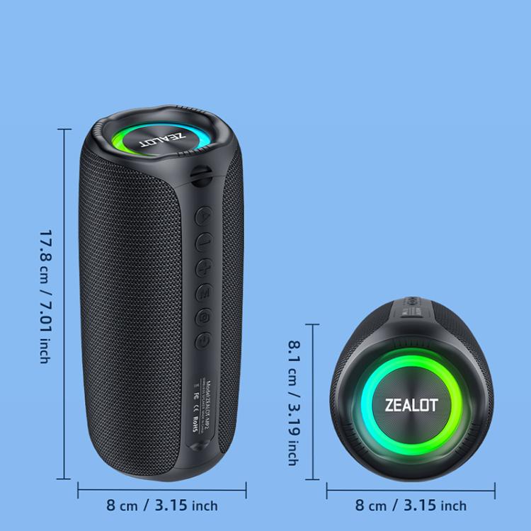 Zealot MP2 20W Portable Outdoor RGB Bluetooth Speaker(Blue) - Desktop Speaker by ZEALOT | Online Shopping UK | buy2fix