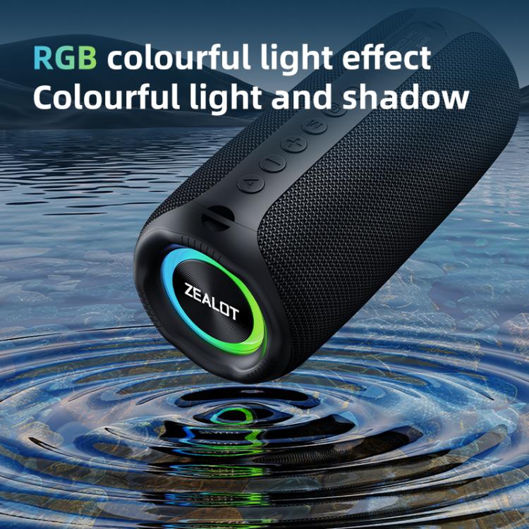 Zealot MP2 20W Portable Outdoor RGB Bluetooth Speaker(Black) - Desktop Speaker by ZEALOT | Online Shopping UK | buy2fix