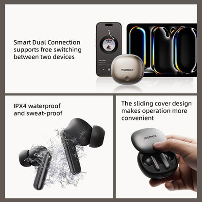 MOMAX 1-Vibe Lite True Wireless Noise Cancelling BT5.4 Earphones(Gold) - TWS Earphone by MOMAX | Online Shopping UK | buy2fix