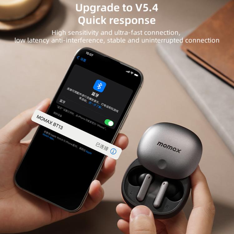 MOMAX 1-Vibe Lite True Wireless Noise Cancelling BT5.4 Earphones(Gold) - TWS Earphone by MOMAX | Online Shopping UK | buy2fix