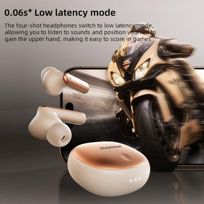 MOMAX 1-Vibe Lite True Wireless Noise Cancelling BT5.4 Earphones(Gold) - TWS Earphone by MOMAX | Online Shopping UK | buy2fix