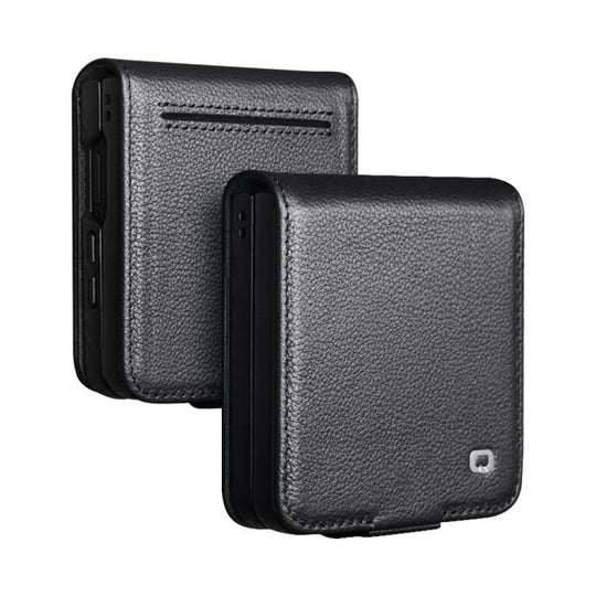 For Samsung Galaxy Z Flip7 5G QIALINO Classics 3rd Genuine Leather Phone Case(Black)