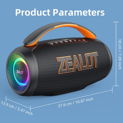 Zealot P12 60W Portable Handheld Outdoor RGB Bluetooth Speaker(Black) - Desktop Speaker by ZEALOT | Online Shopping UK | buy2fix